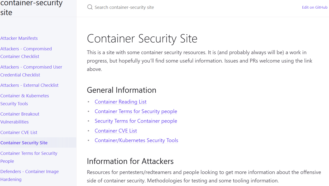 Container Security Site