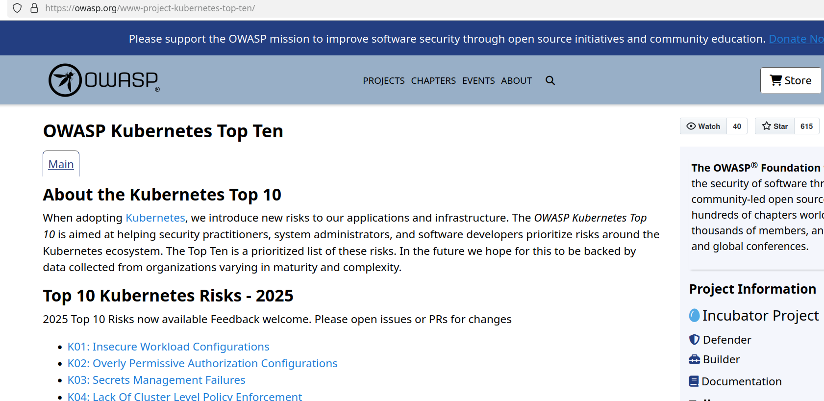 OWASP Kubernetes Top 10